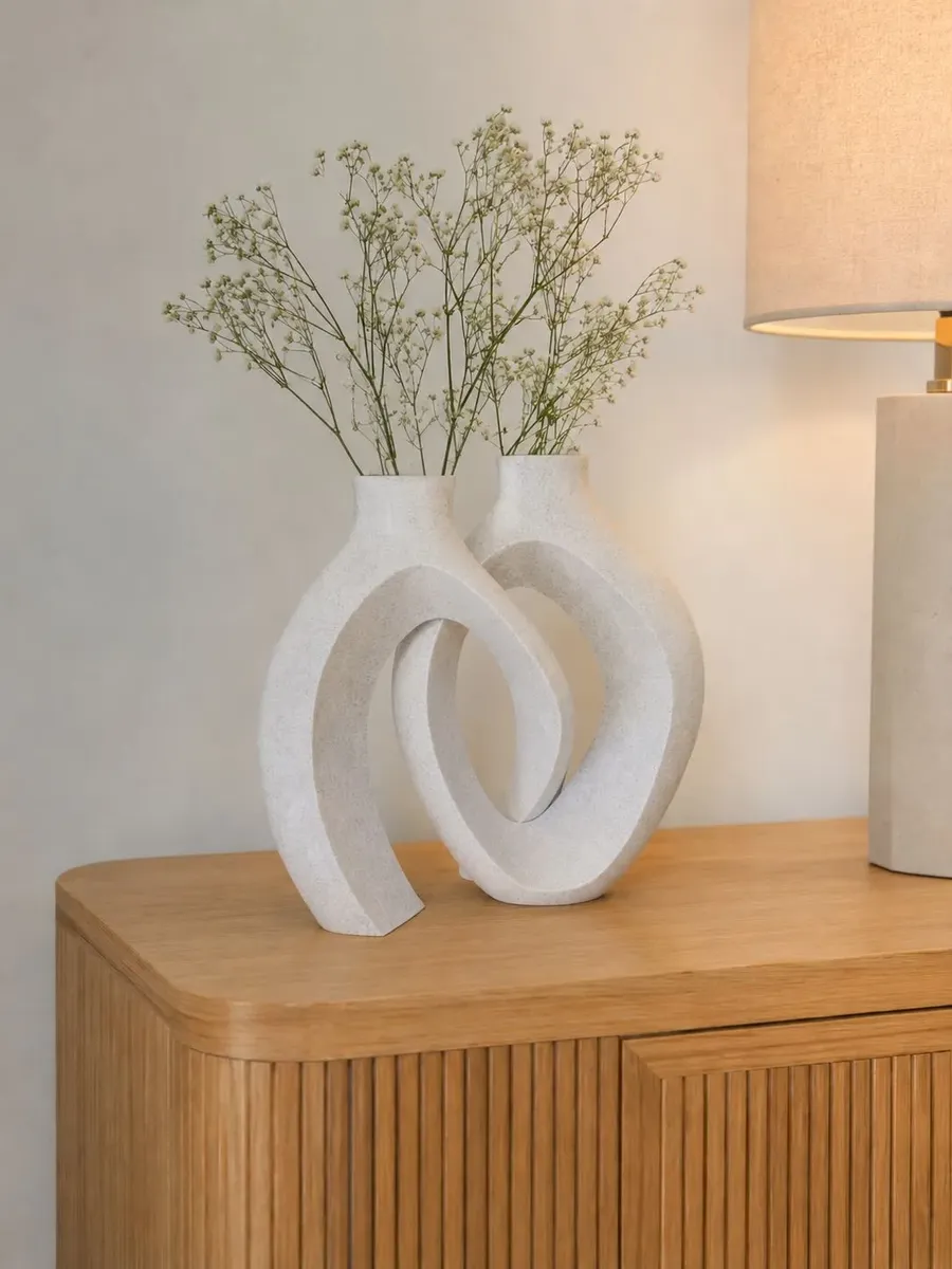 Vaso Decorativo de Mesa 20cm — Dupla Entrelaçada